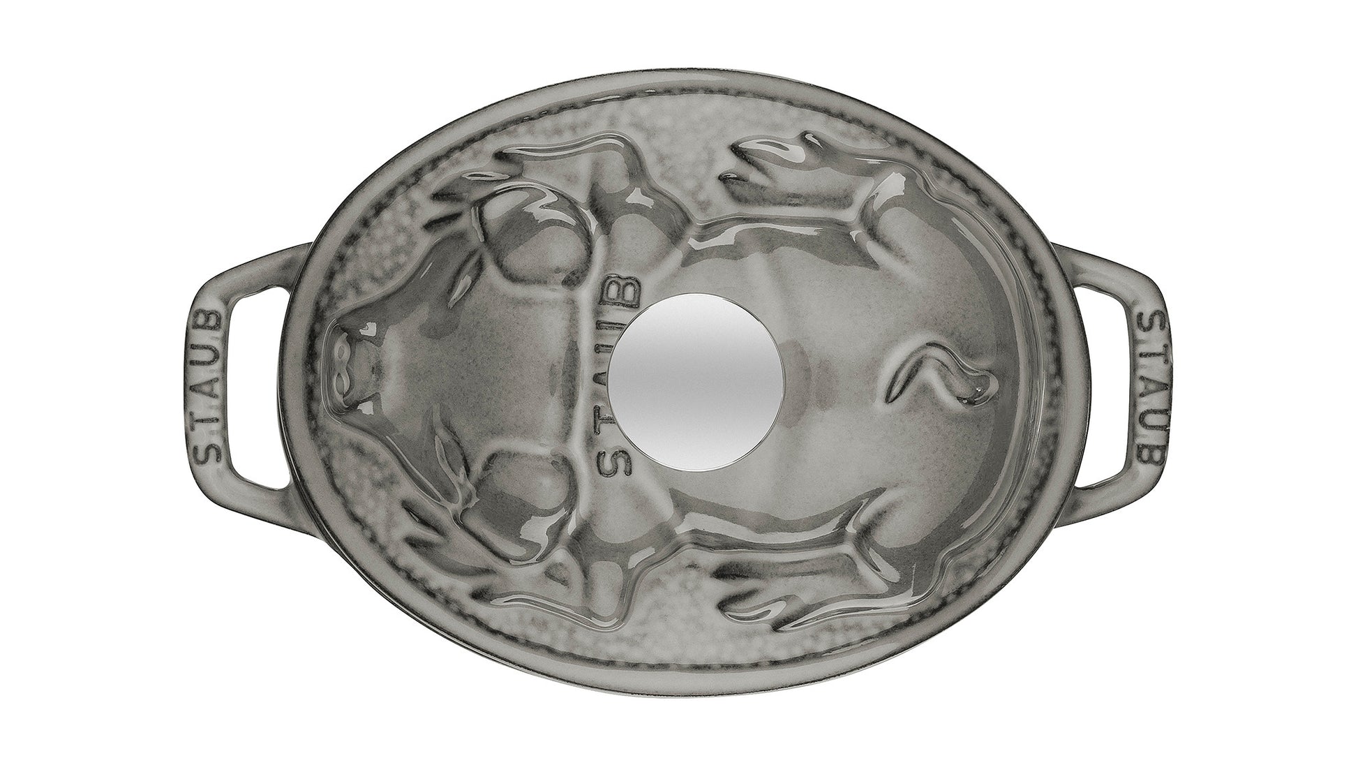 Staub Cocotte Schweinedeckel, 17 cm aus Gusseisen für vielseitige Kochtechniken.