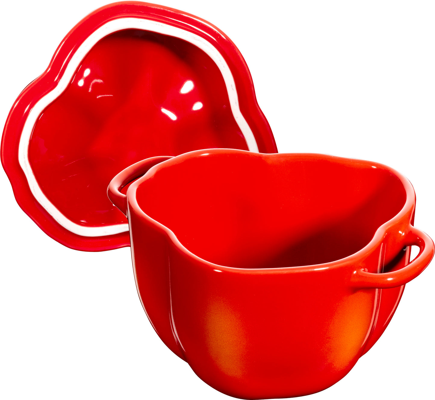 Staub Cocotte 11 cm in Orange-Rot, ideal zum Kochen und Servieren
