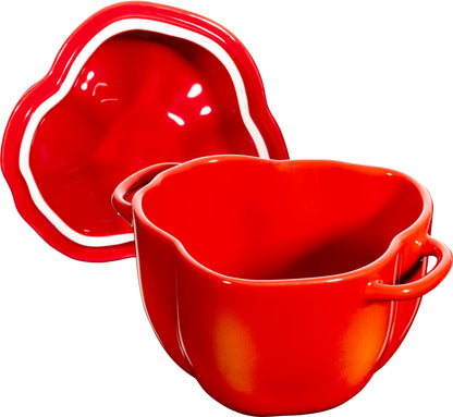 Staub Cocotte 11 cm in Orange-Rot, ideal zum Kochen und Servieren
