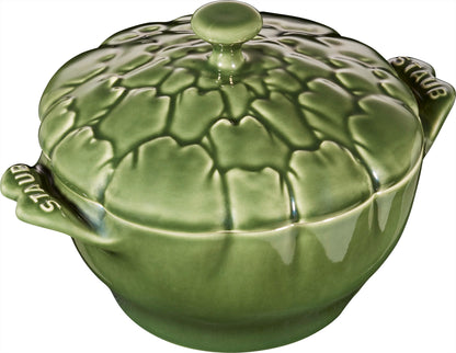 Staub Cocotte 13 cm in Basilikum-Grün, ideal für die Zubereitung und Servierung von Speisen
