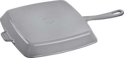Staub American Grillpfanne, 30 cm, quadratisch, Gusseisen, ideal für Grillen und Braten.