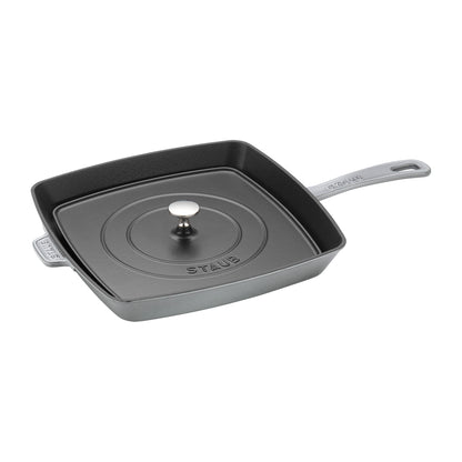 Staub American Grillpfanne, 30 cm, quadratisch, Gusseisen, ideal für Grillen und Braten.