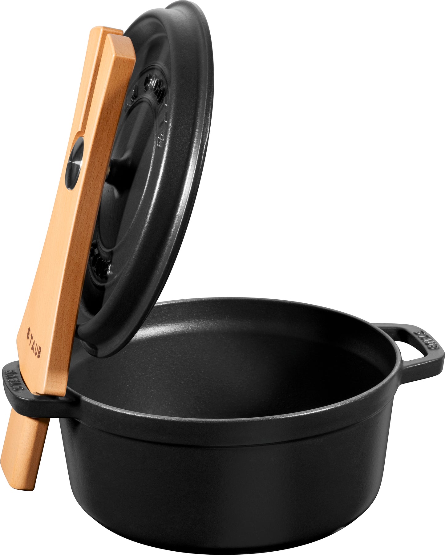 Staub Deckelhalter Holz, 34 cm - Praktisches Küchenzubehör für Töpfe und Pfannen