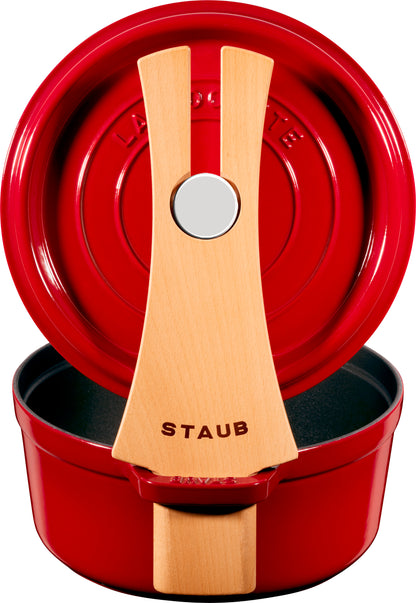 Staub Deckelhalter Holz, 34 cm - Praktisches Küchenzubehör für Töpfe und Pfannen