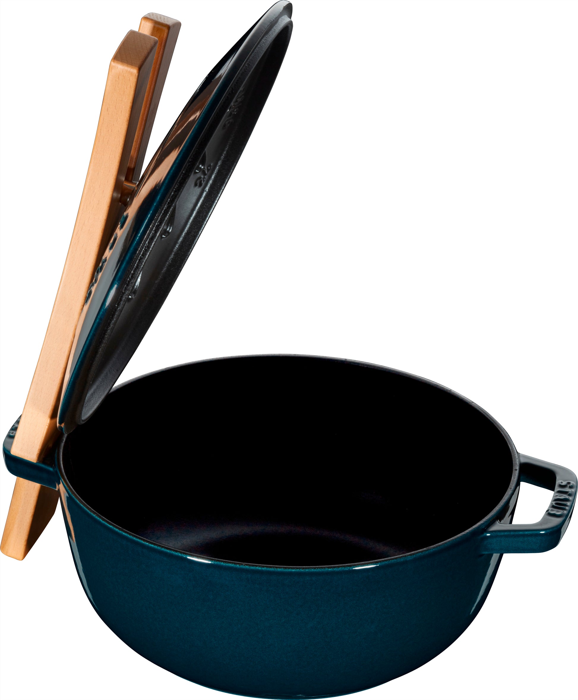 Staub Deckelhalter Holz, 34 cm - Praktisches Küchenzubehör für Töpfe und Pfannen