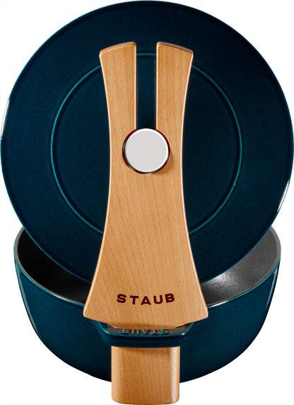 Staub Deckelhalter Holz, 34 cm - Praktisches Küchenzubehör für Töpfe und Pfannen