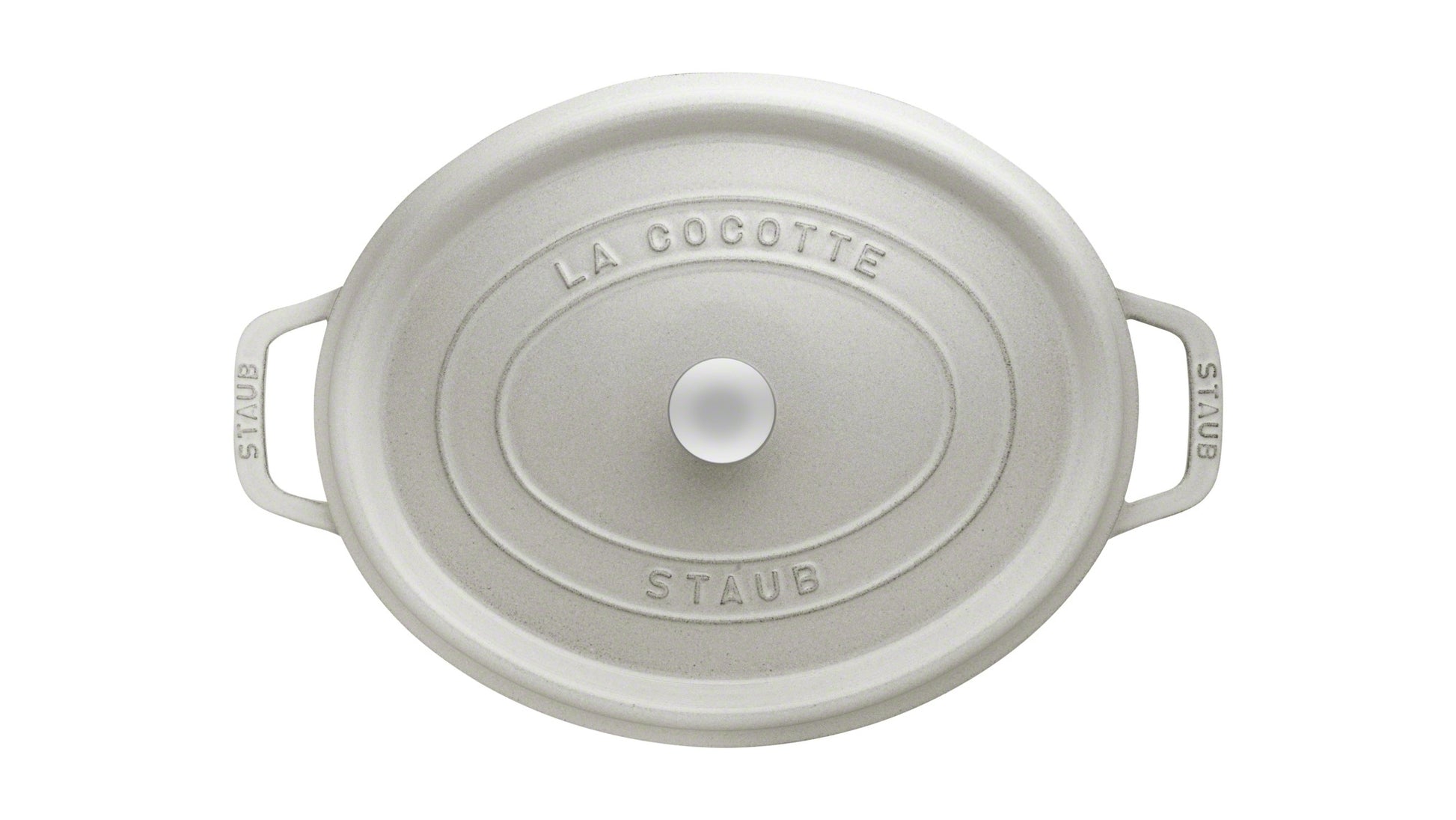 Staub Cocotte, oval, 31 cm aus Gusseisen für die Gastronomie.