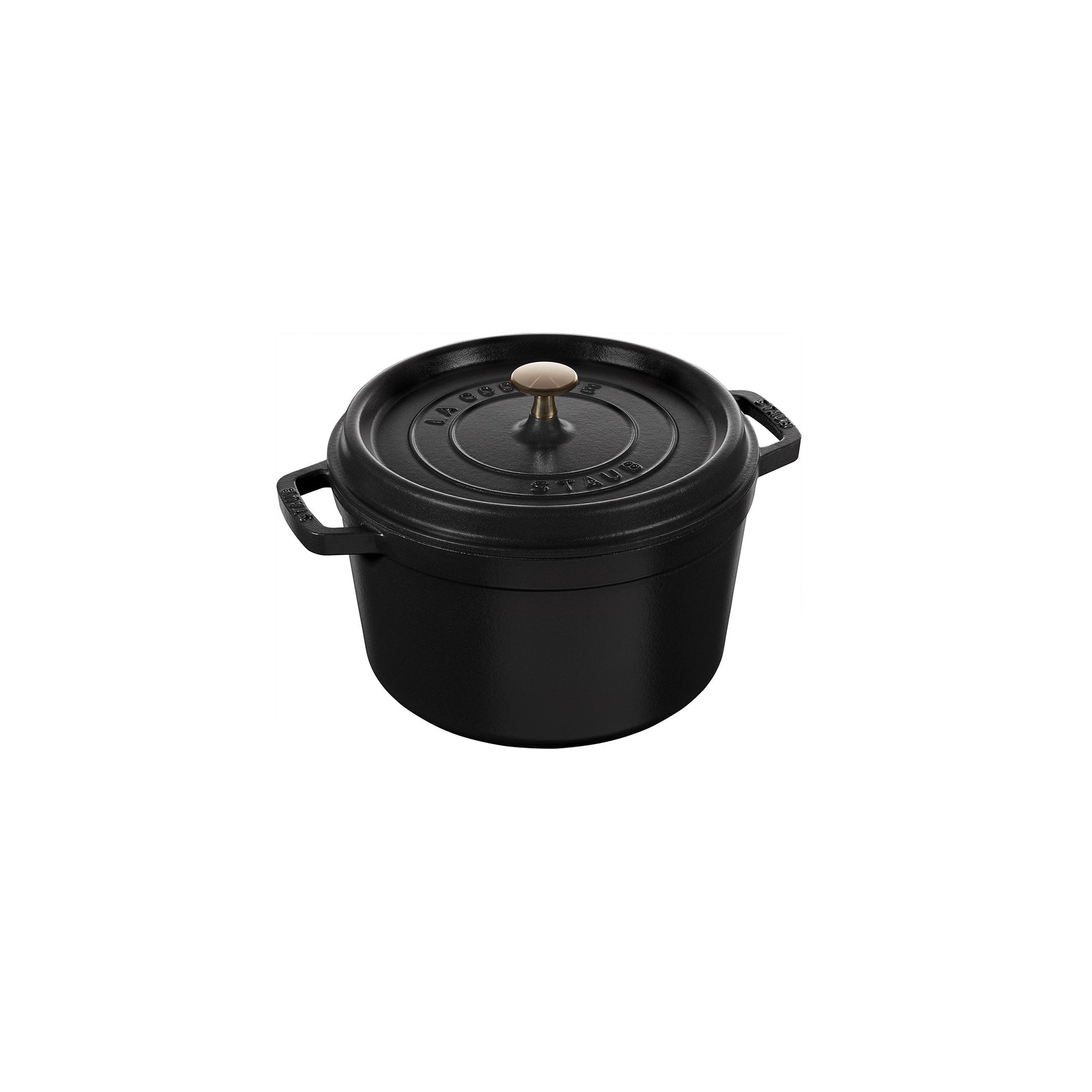 Staub Cocotte tief, 24 cm aus Gusseisen für das Kochen von Eintöpfen und Aufläufen.