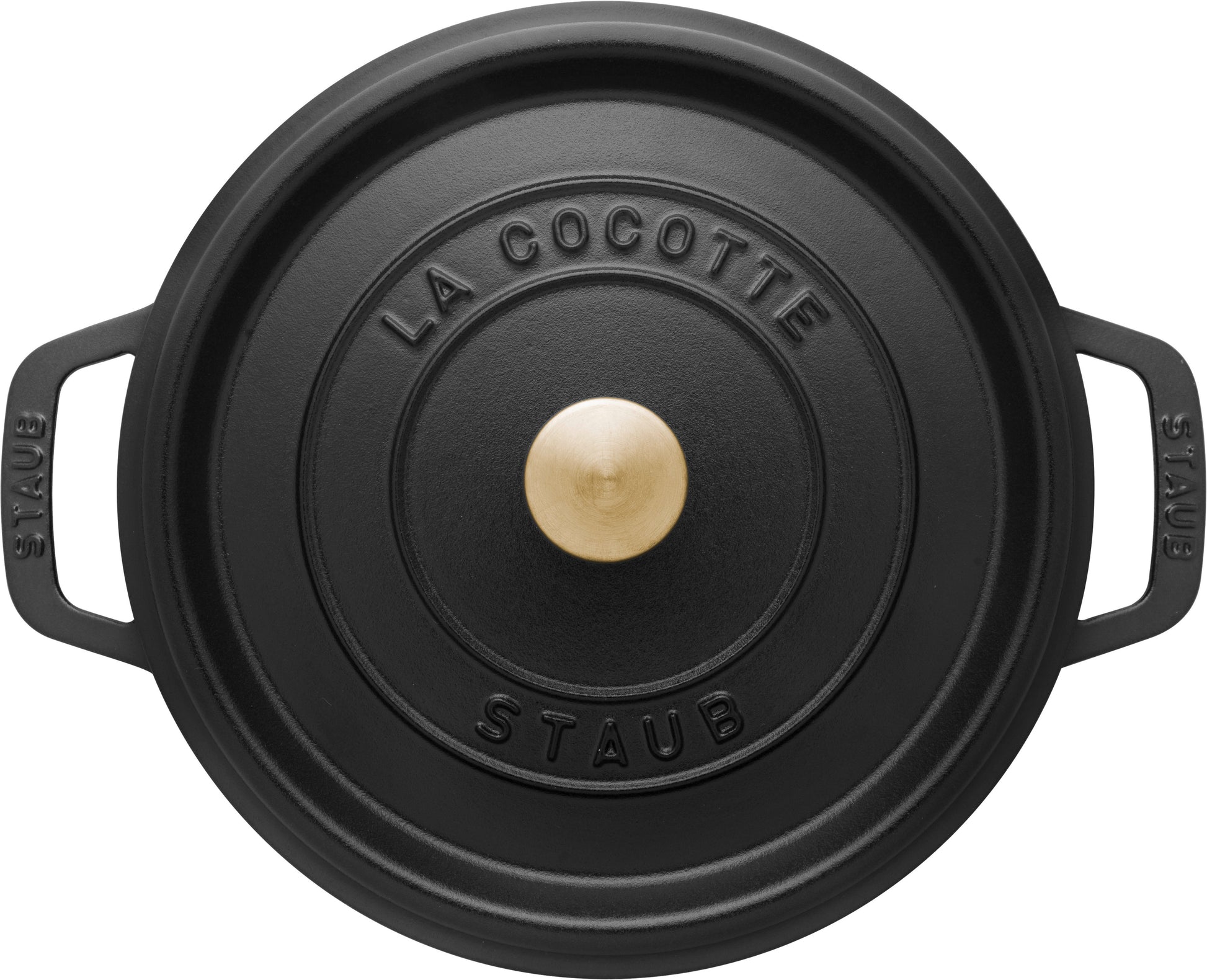 Staub Cocotte 22 cm aus Gusseisen für das Kochen und Schmoren von Speisen.