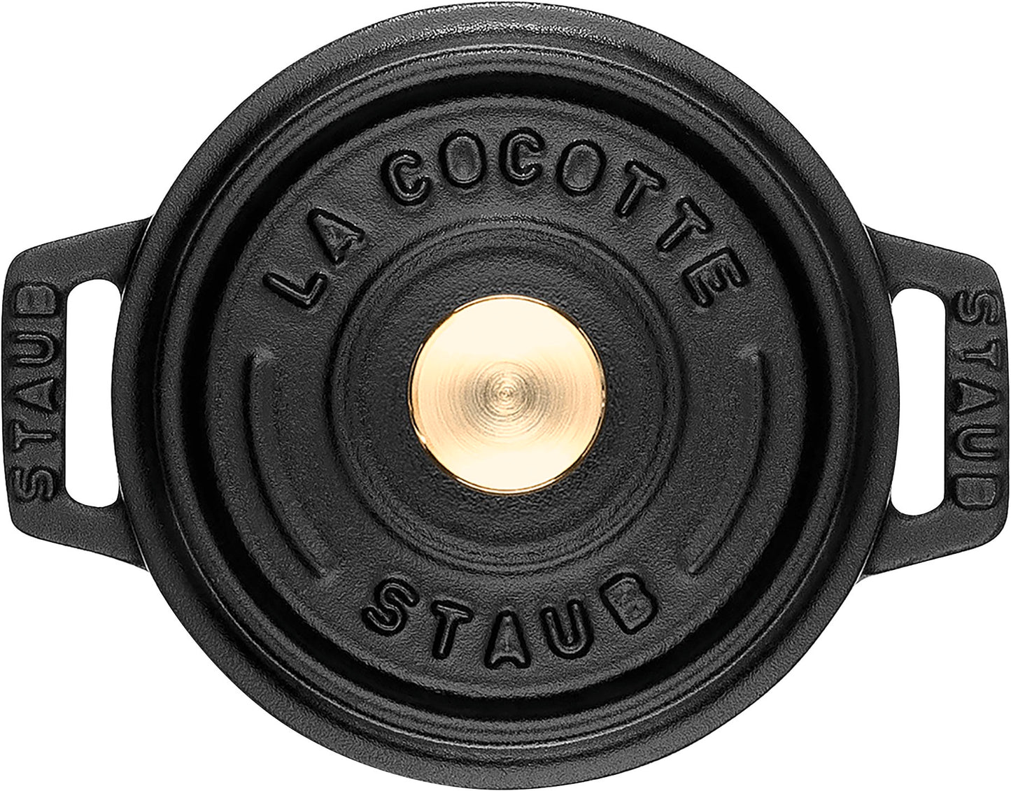 Staub Cocotte, 12 cm aus Gusseisen, ideal zum Schmoren und Servieren von kleinen Portionen.