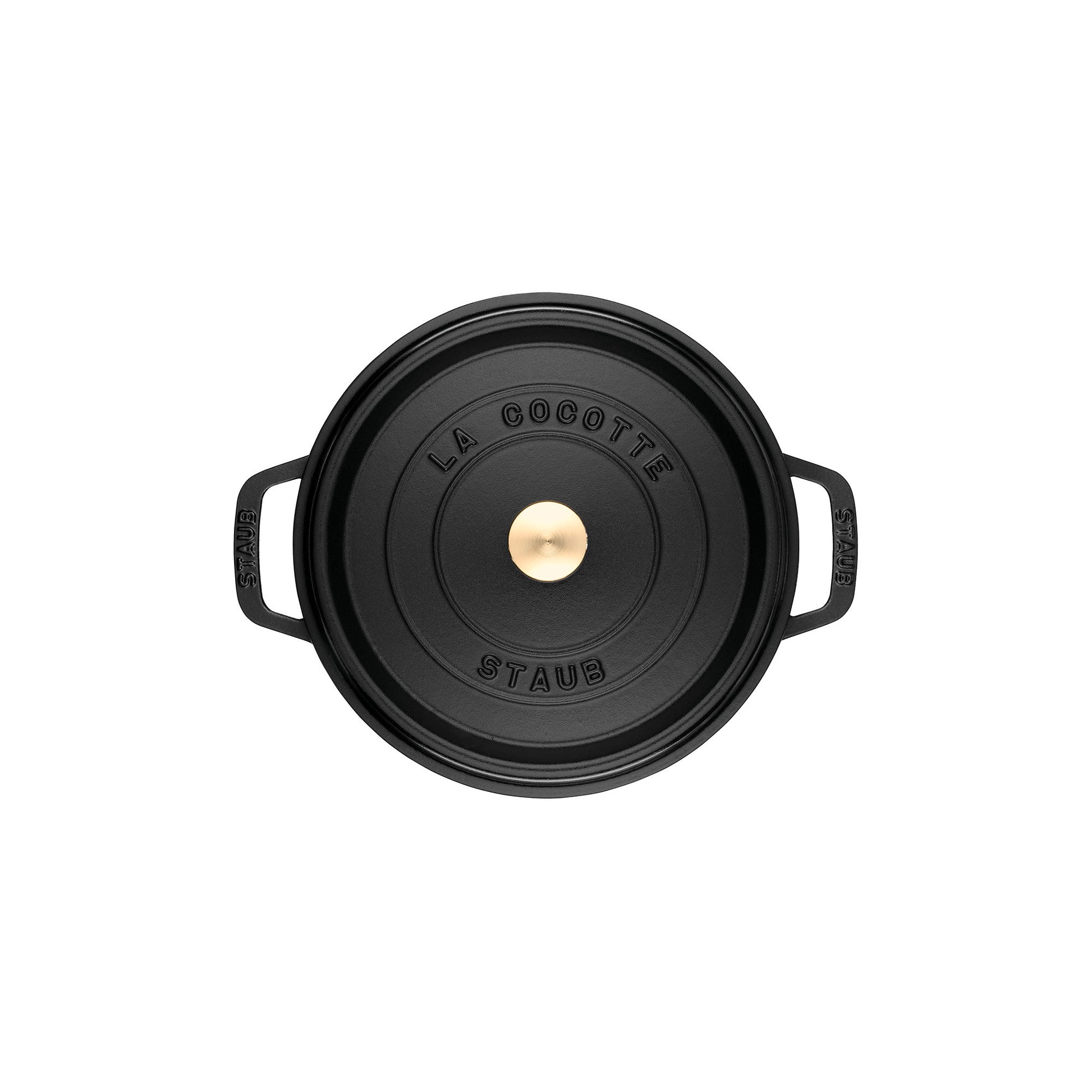 Staub Cocotte 16 cm in schwarz, ideal für das langsame Garen von Speisen.