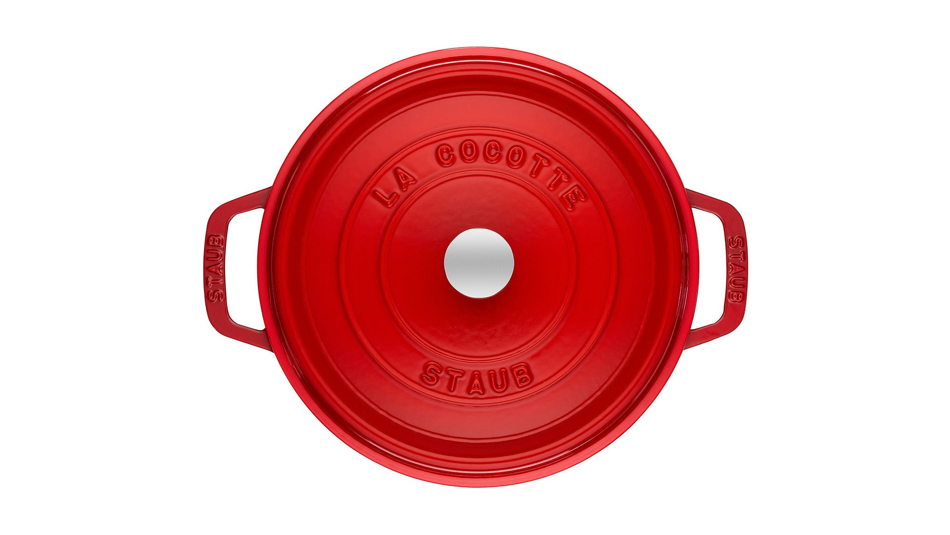 Staub Cocotte 22 cm in Kirsch-Rot, ideal für das Kochen und Braten in der Gastronomie
