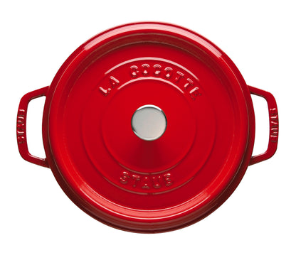 Staub Cocotte 28 cm in Kirsch-Rot für vielseitige Kochanwendungen