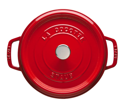 Staub Cocotte 28 cm in Kirsch-Rot für vielseitige Kochanwendungen