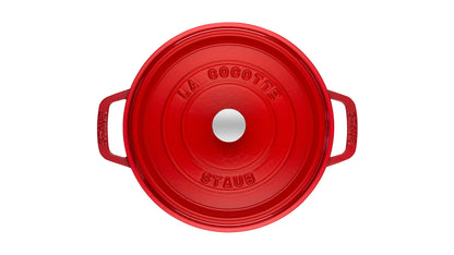 Staub Cocotte 28 cm in Kirsch-Rot für vielseitige Kochanwendungen