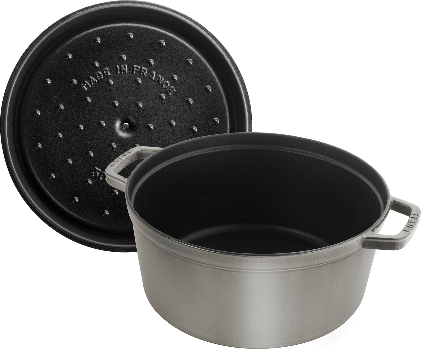 Staub Cocotte, 30 cm in Graphit-Grau – professionelles Kochen mit Gusseisen.