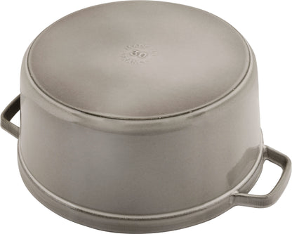 Staub Cocotte, 30 cm in Graphit-Grau – professionelles Kochen mit Gusseisen.