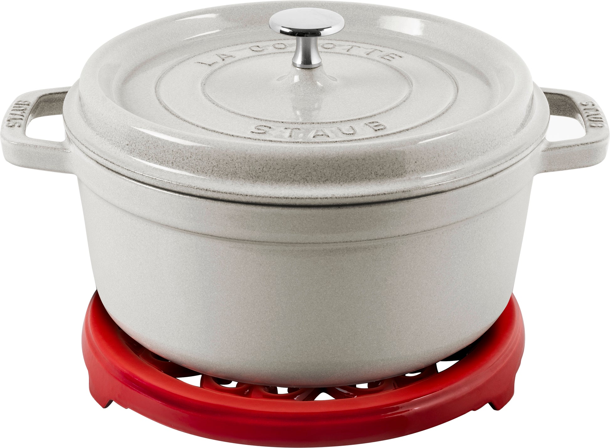 Staub Topfuntersetzer Lilie aus Gusseisen, hitzebeständig, für heiße Töpfe