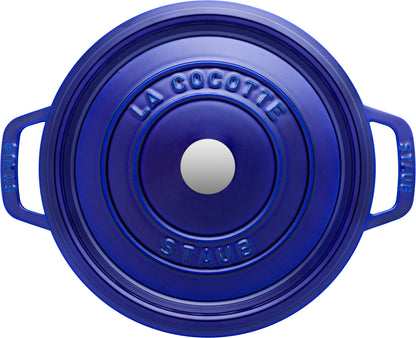 STAUB Cocotte 24 cm Dunkelblau – Gusseisentopf für schonendes Kochen