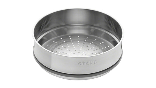 Staub Cocotte mit Dämpfeinsatz, 26 cm aus Gusseisen für gesundes Kochen und Dämpfen.