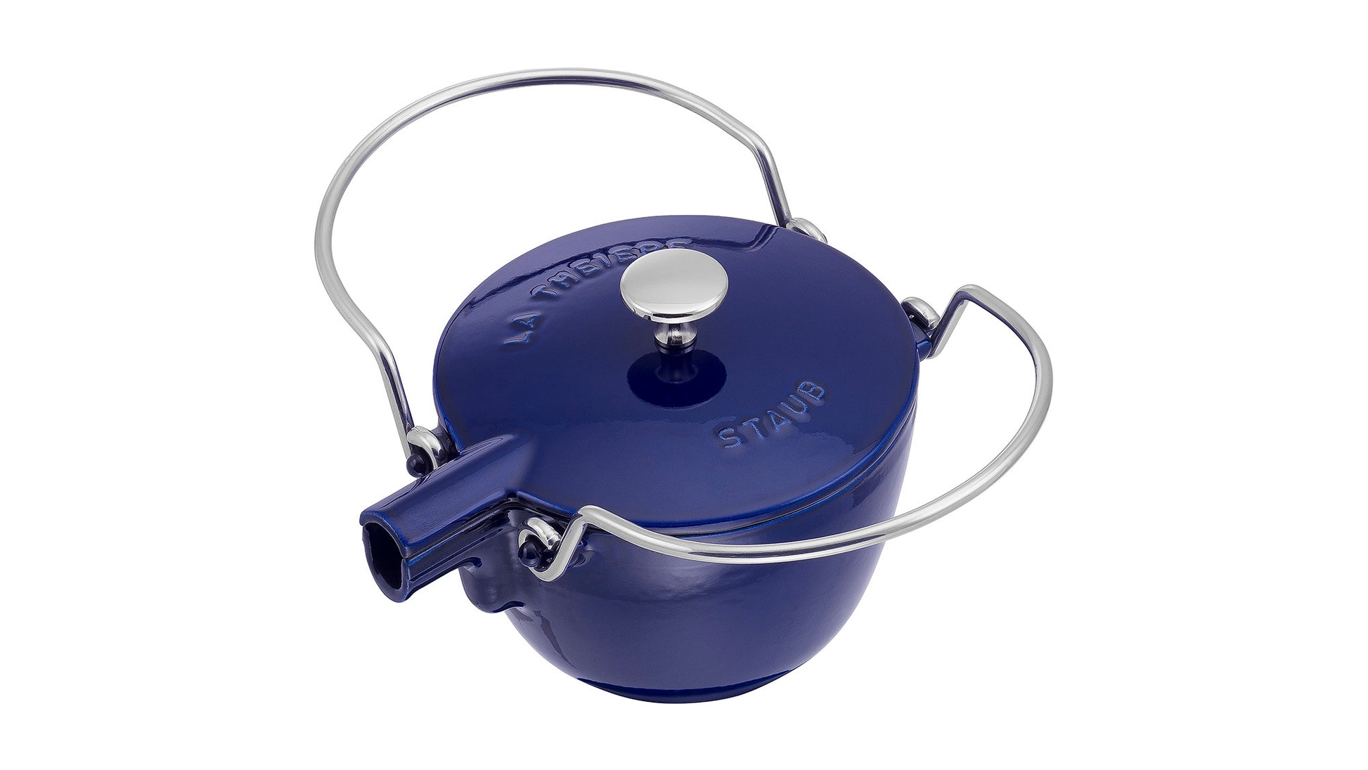 Staub Teekanne 1,1 l Dunkelblau für die Teezubereitung.