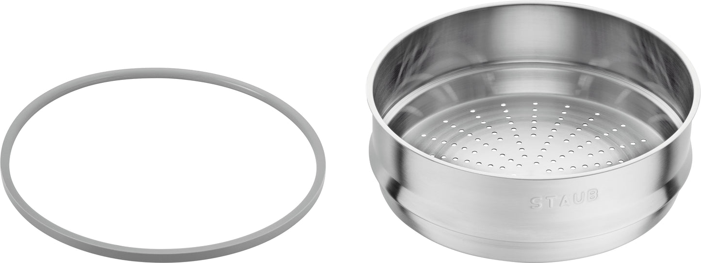 Staub Dämpfeinsatz aus Edelstahl, 26 cm, für gesundes Kochen und Dämpfen.