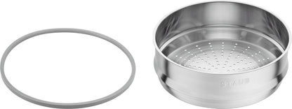 Staub Dämpfeinsatz aus Edelstahl, 26 cm, für gesundes Kochen und Dämpfen.