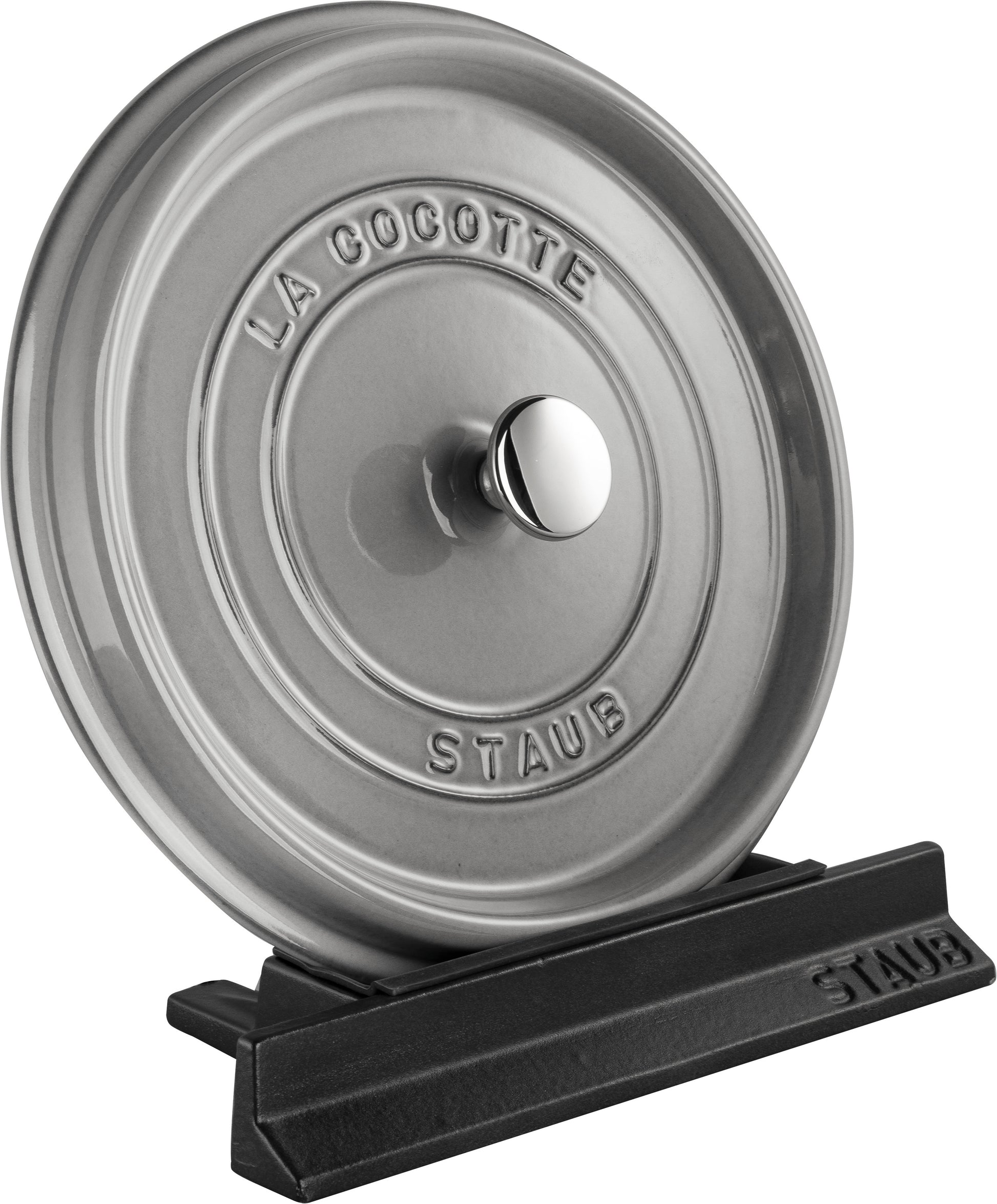 Staub Deckelhalter aus Gusseisen für die Ablage von Cocottendeckeln