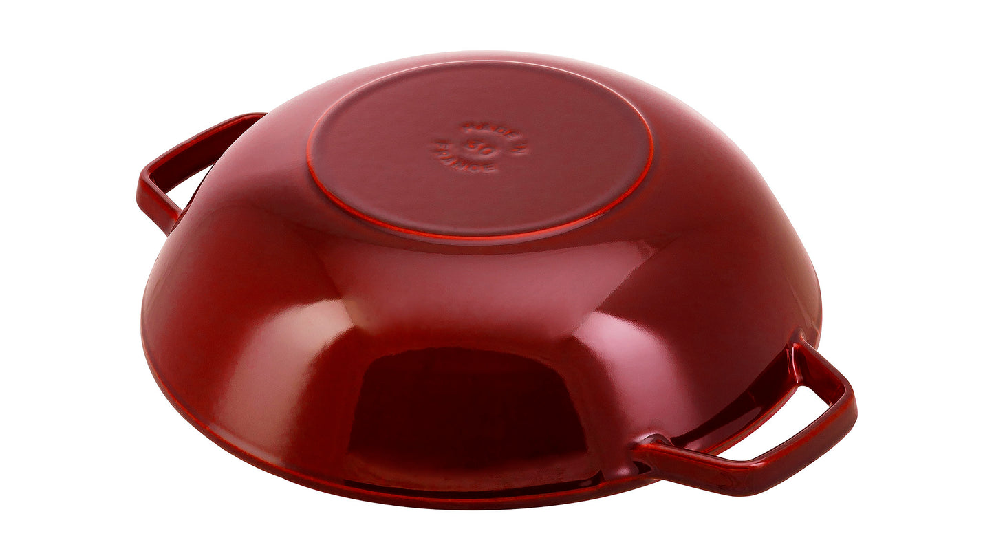 Staub Wok mit Glasdeckel, 30 cm, Gusseisen, ideal für asiatische Gerichte