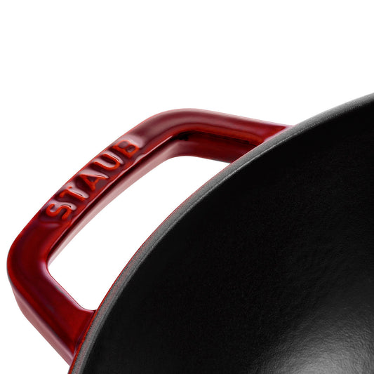 Staub Wok mit Glasdeckel, 30 cm, Gusseisen, ideal für asiatische Gerichte
