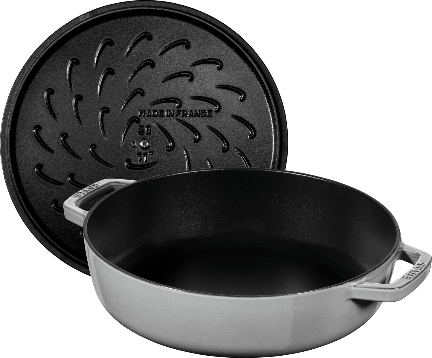 Staub Bräter mit Chistera Drop-Structure, 24 cm aus Gusseisen für gleichmäßiges Garen.