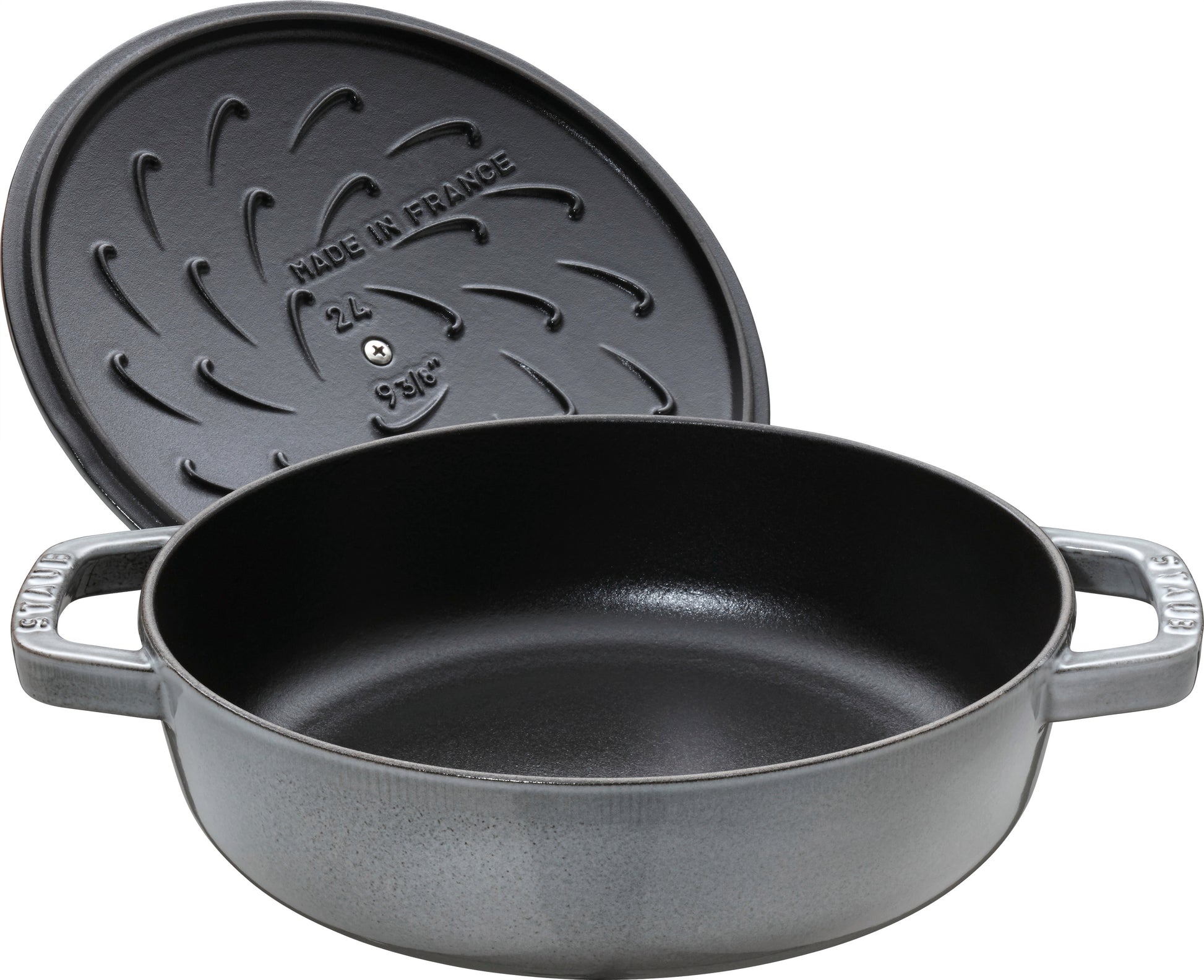 Staub Bräter mit Chistera Drop-Structure, 24 cm aus Gusseisen für gleichmäßiges Garen.