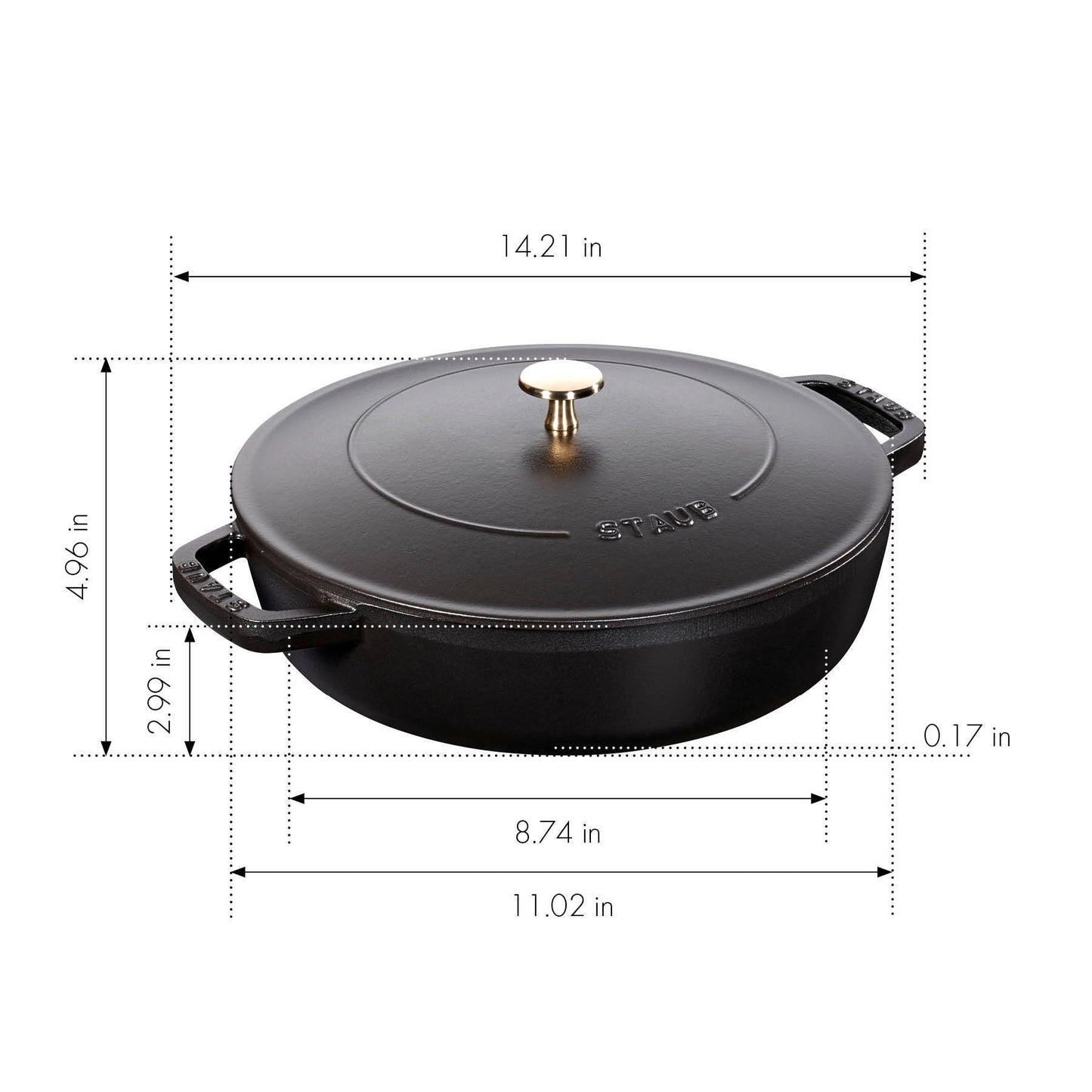 Staub Bräter aus Gusseisen mit Chistera Drop-Structure für saftige Gerichte