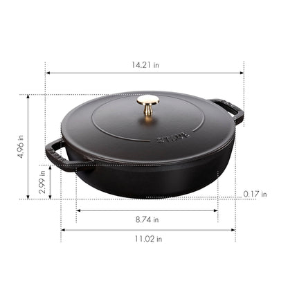Staub Bräter aus Gusseisen mit Chistera Drop-Structure für saftige Gerichte