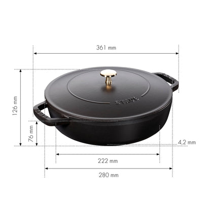 Staub Bräter aus Gusseisen mit Chistera Drop-Structure für saftige Gerichte
