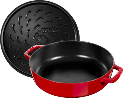 Staub Bräter mit Chistera Drop-Structure, 28 cm, ideal für Schmorgerichte.