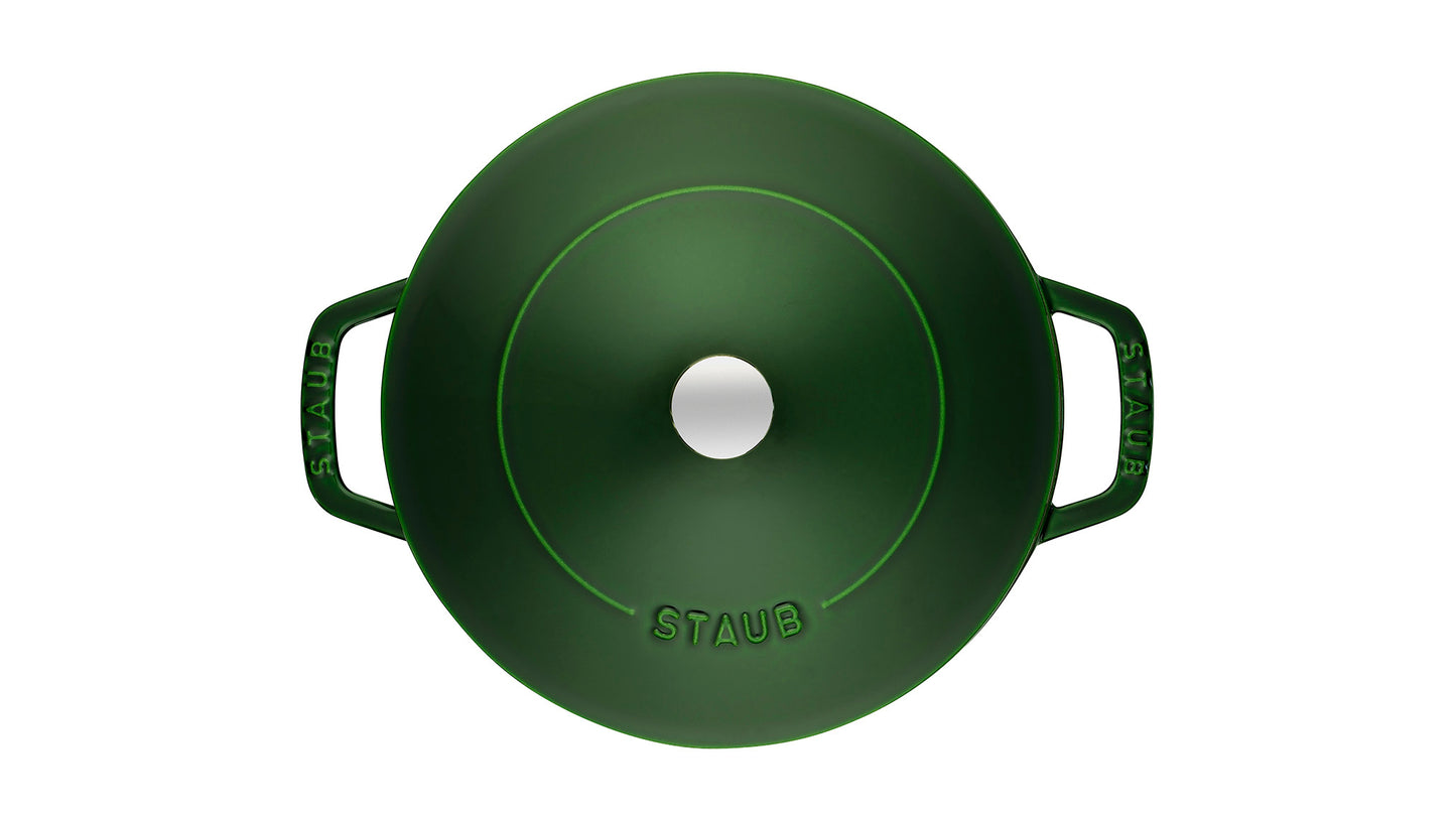 Staub Bräter mit Chistera Drop-Structure, 28 cm, für gleichmäßiges Garen und einfache Reinigung.