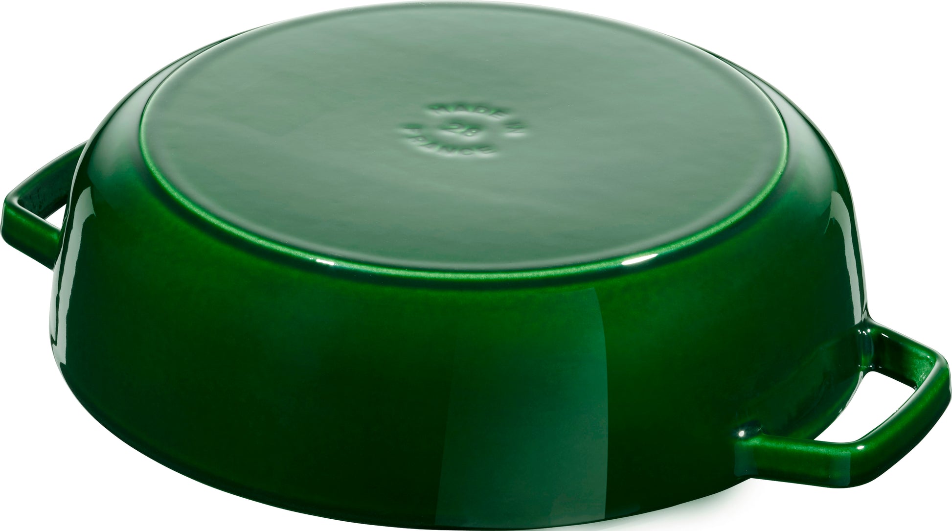 Staub Bräter aus Gusseisen mit Chistera Drop-Structure für Schmorgerichte.