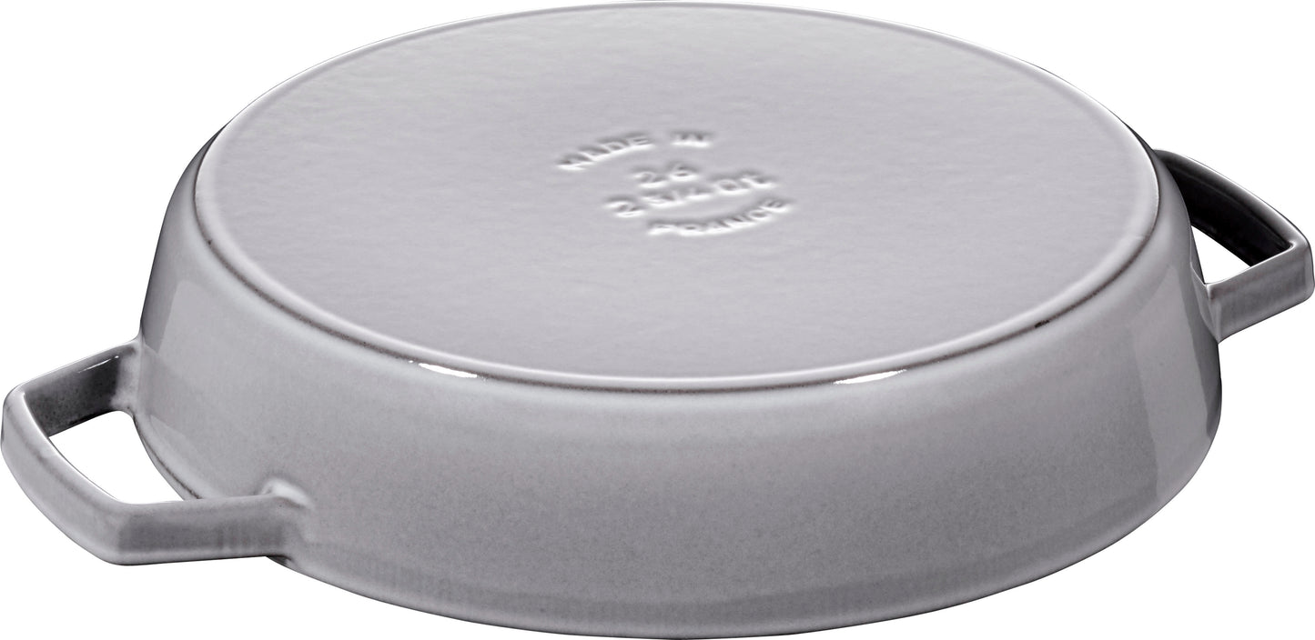 STAUB Bratpfanne 26 cm aus Gusseisen für Anbraten und Servieren