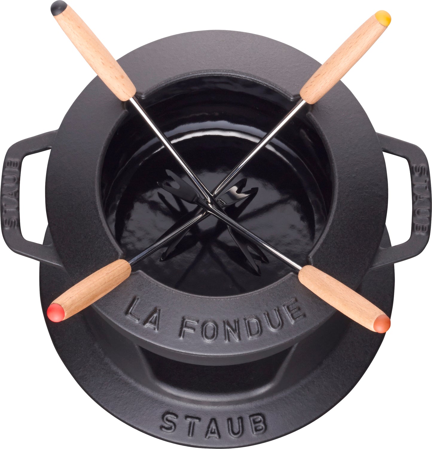 Staub Fondue Set aus Gusseisen für gesellige Kochabende.