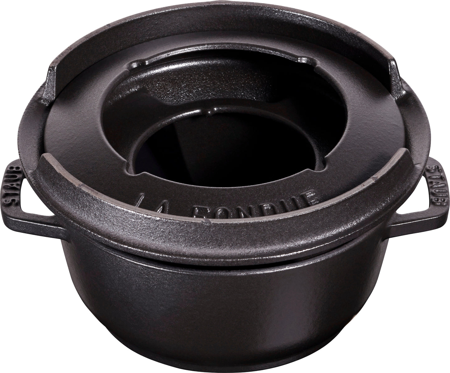 Staub Fondue Set aus Gusseisen für gesellige Kochabende.
