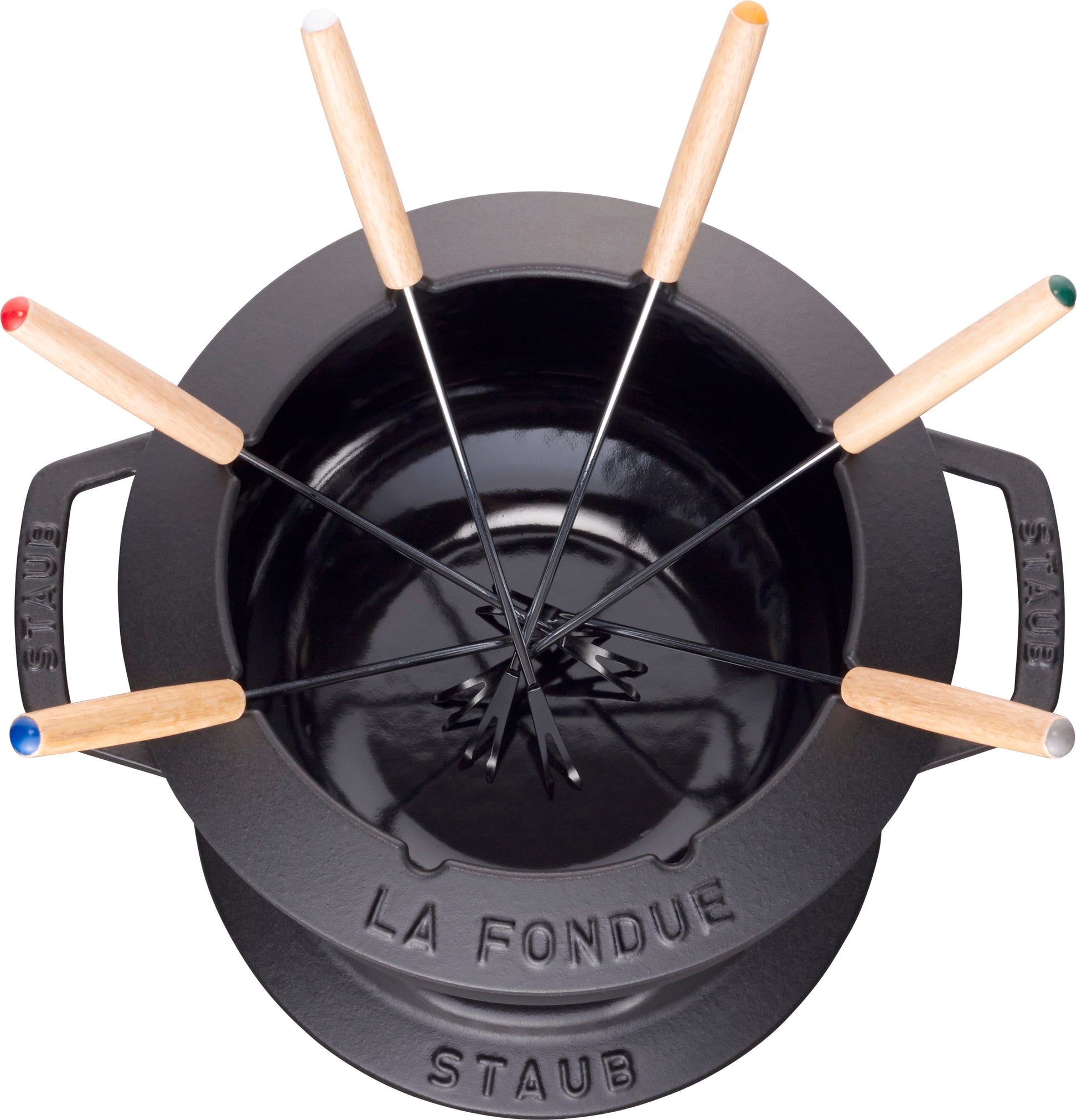 Staub Fondue Set, 20 cm aus Gusseisen für vielseitige Fondue-Variationen