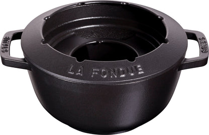 Staub Fondue Set, 20 cm aus Gusseisen für vielseitige Fondue-Variationen