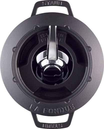 Staub Fondue Set, 20 cm aus Gusseisen für vielseitige Fondue-Variationen