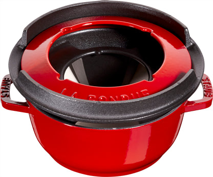 Staub Fondue Set aus Gusseisen für gemeinschaftliches Kochen