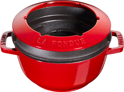 Staub Fondue Set, 18cm, kirschrot für Fondue-Zubereitung