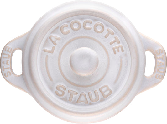Staub Mini Cocotte in Elfenbein-Weiß für die Zubereitung von kleinen Gerichten