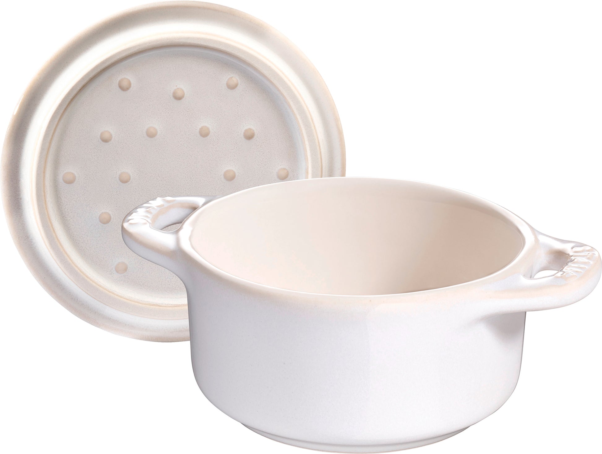 Staub Mini Cocotte in Elfenbein-Weiß für die Zubereitung von kleinen Gerichten
