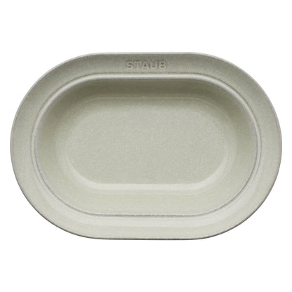 Staub Teller in Weißer Trüffel, 25 cm, geeignet für die Präsentation von Speisen.