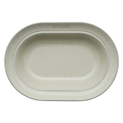 Staub Teller in Weißer Trüffel, 25 cm, geeignet für die Präsentation von Speisen.